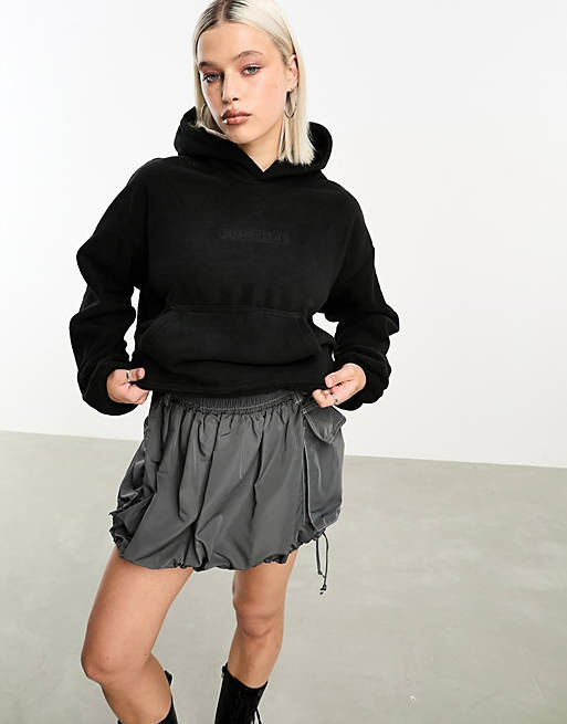 The Couture Club teddy fleece hoodie in black | ASOS