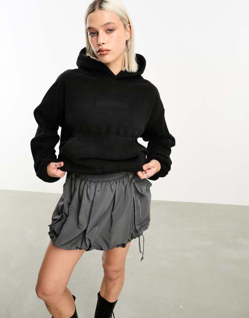 The Couture Club teddy fleece hoodie in black