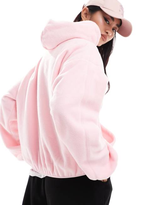 The Couture Club teddy fleece hoodie in pink