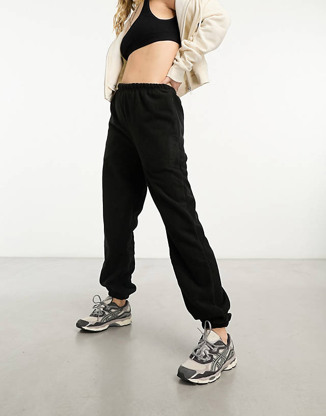 The Couture Club - teddy fleece joggers in black