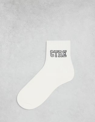 The Couture Club - Tennissocken in Weiß mit „CTRE"-Schriftzug