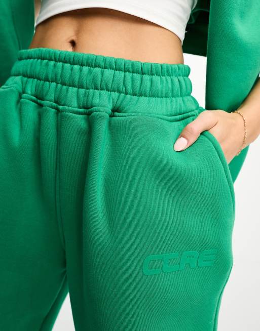 The Couture Club tonal logo oversized trackies in green