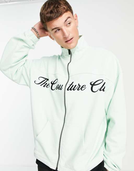 The Couture Club – Trainingsjacke in Mintgrün mit Logoprint