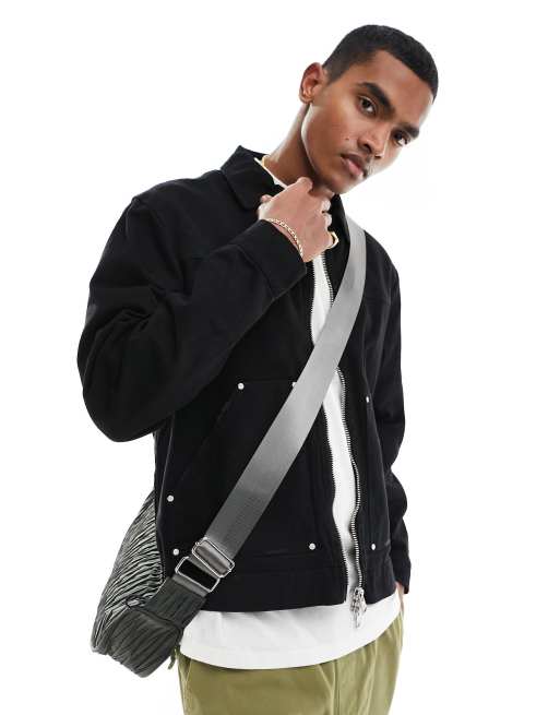 The Couture Club twill carpenter jacket in black