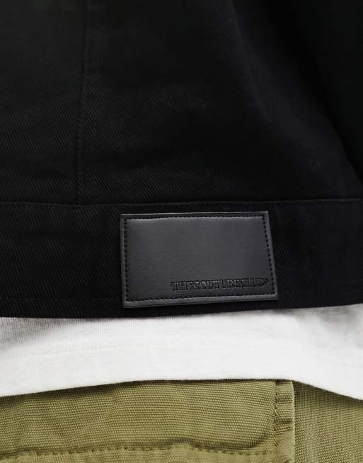 The Couture Club twill carpenter jacket in black, 3 of 4
