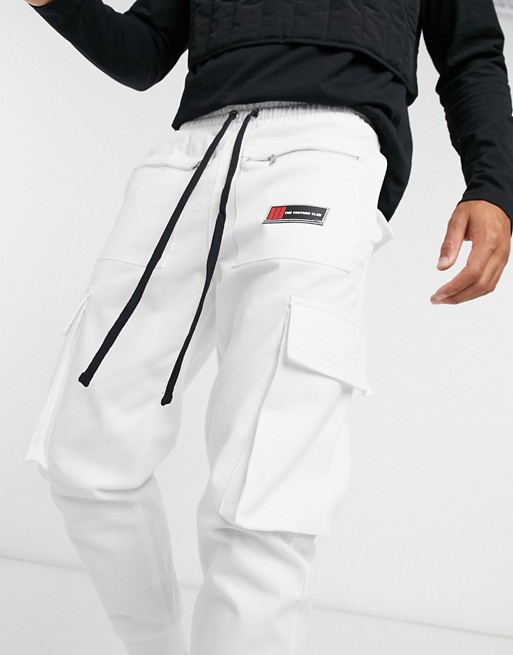 The Couture Club utility cargo pants in white