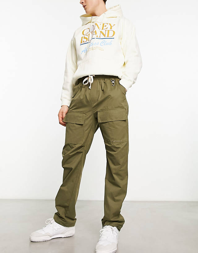 The Couture Club - utility cargo trousers in khaki green