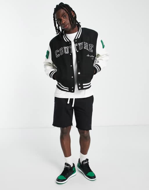 Men's Green Varsity Jacket | The Couture Club