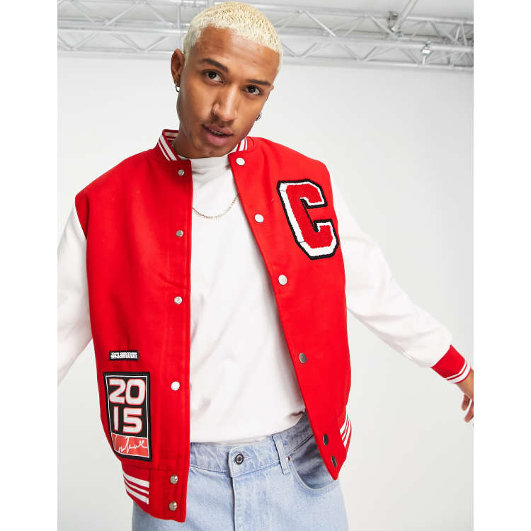 Varsity jacket red and on sale white