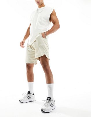 varsity mesh shorts in beige-Neutral