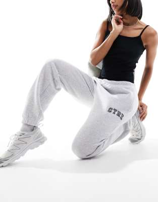 The Couture Club varsity relaxed joggers in grey marl - ASOS Price Checker