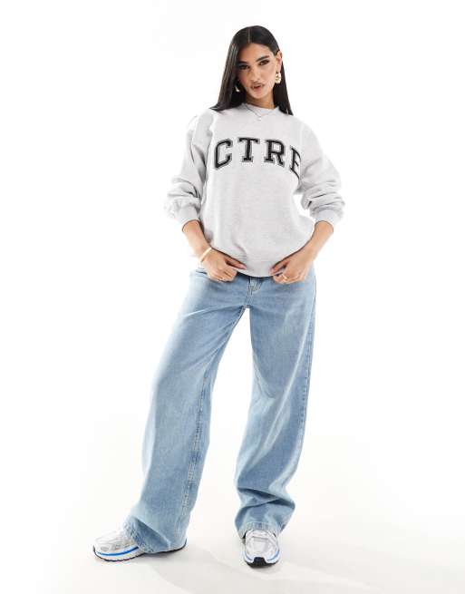 The Couture Club varsity sweatshirt in heather gray, 2 of 4