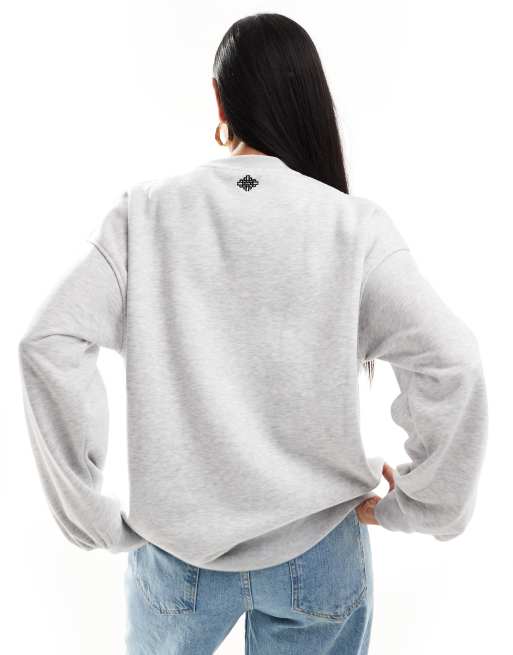 The Couture Club varsity sweatshirt in heather gray, 4 of 4