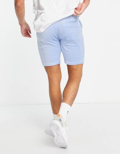 Light blue hot sale velvet shorts