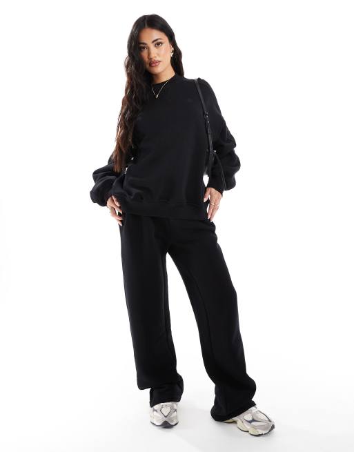 The Couture Club – Washed Essentials – Basic-Sweatshirt in schwarzer Waschung mit Ziernaht , 4 von 4