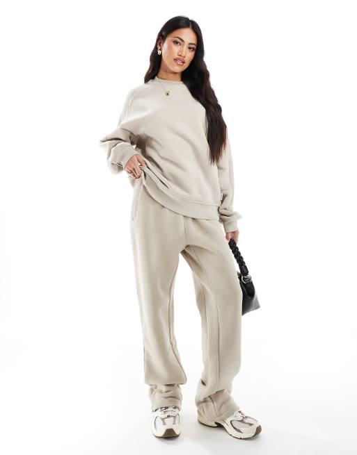 The Couture Club washed essentials oversized crew neck sweat in beige , 4 of 4
