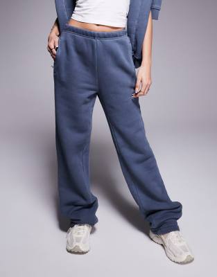 The Couture Club Washed Essentials Straight Leg Sweatpants In Blue