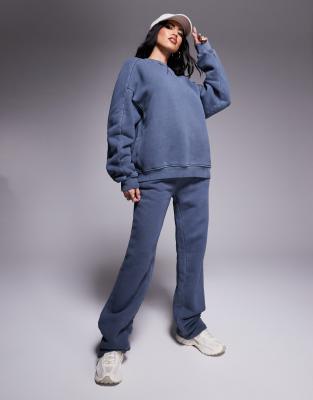 Shop The Couture Club Washed Essentials Sweatshirt With Seam Detail In Blue