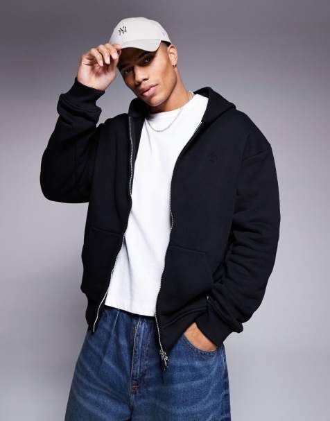 The Couture Club washed essentials zip through hoodie in black - view 1