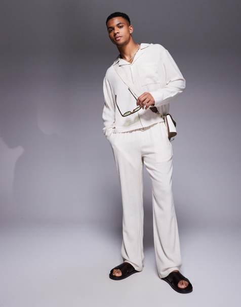 The Couture Club woven textured casual pants in beige (Part of a set) - view 1