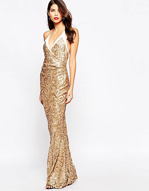 The Crystal Collection by Vesper Odessy Sequin Maxi Dress | ASOS