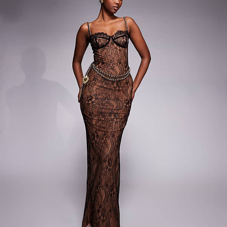 knee length dresses for ladies Francesca Maxi Dress in Black – The Dolls House Fashion