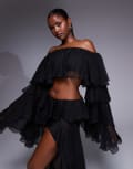 [The Dolls House Circa] The Dolls House Circa Madonna bardot ruffle top in black (part of a set) XS Black