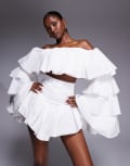 [The Dolls House Circa] The Dolls House Circa Madonna high waist ruffle shorts in white (part of a set) M White