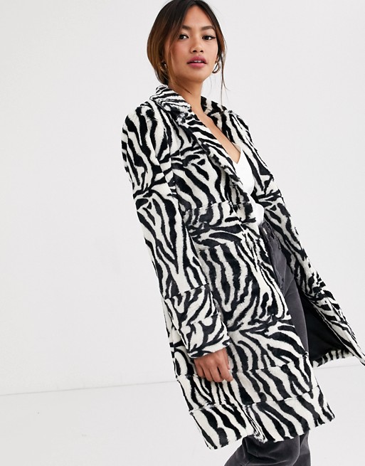 The East Order zebra faux fur coat