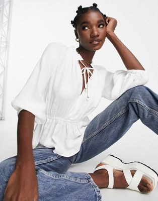 The Fifth Audra cinched waist blouse in ivory