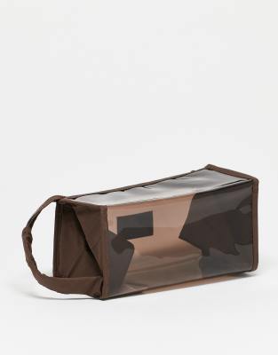Flat Lay Company The Flat Lay Co. Asos Exclusive Jelly Flat Lay Makeup Bag - Espresso Brown In Brown