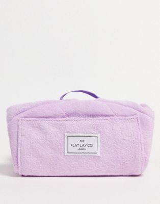 The Flat Lay Co. Drawstring Bag in Lilac Towel and Lilac Paisley