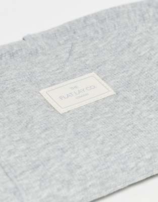 Flat Lay Company The Flat Lay Co. Drawstring Flat Lay Makeup Bag - Cozy Cotton Gray In Gray