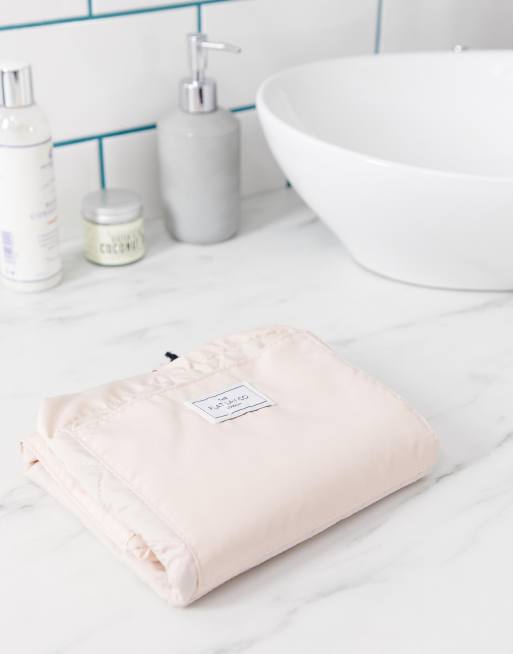 The Flat Lay Co. Open Flat Drawstring Makeup Bag in Blush Pink - Boots