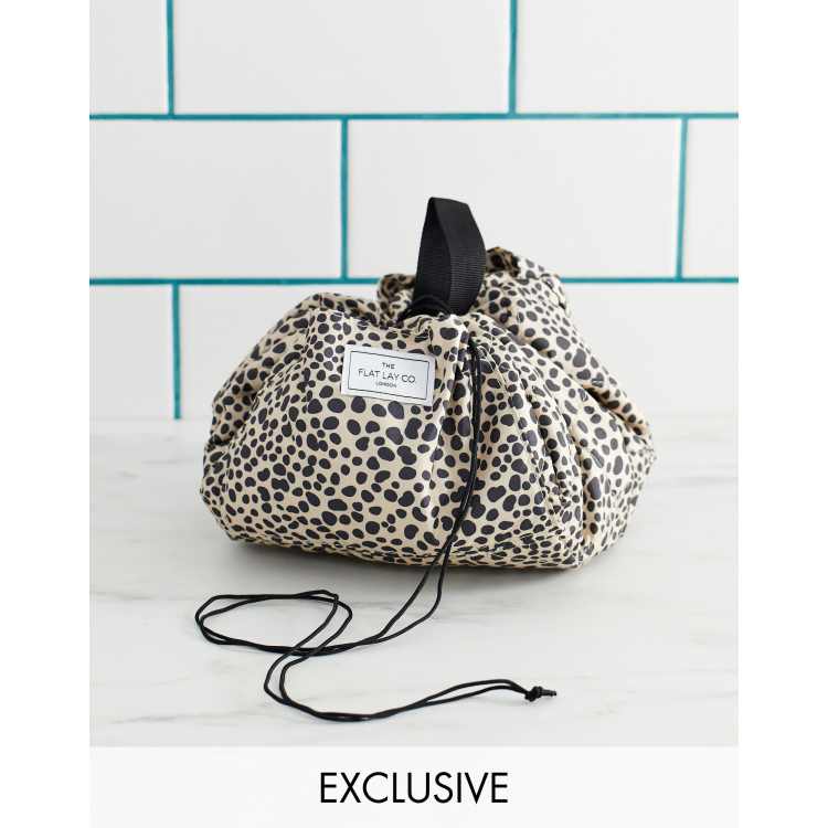 The Flat Lay Co. Drawstring Makeup Bag - Cheetah Spots | ASOS