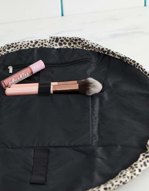 The Flat Lay Co Drawstring Makeup Bag Cheetah Spots Asos