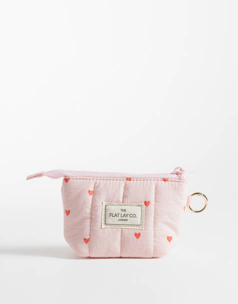 The Flat Lay Co. Flat Lay Mini Keyring Pouch - Sweet Pink Hearts - view 1