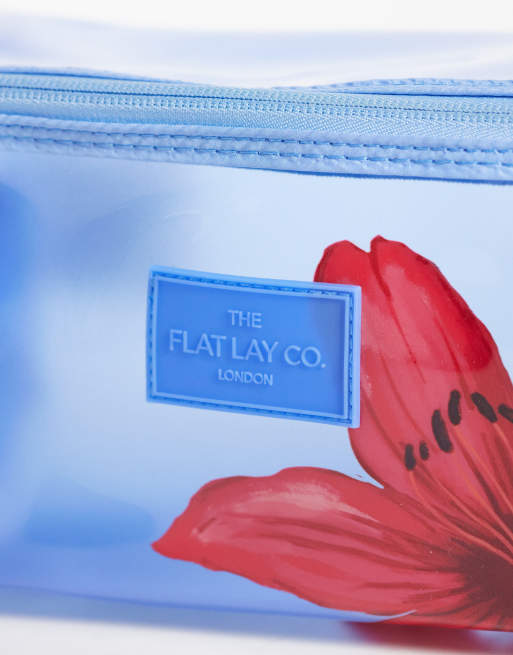 The Flat Lay Co. Jelly Flat Lay Makeup Box Bag - Red Hibiscus, 3 of 4