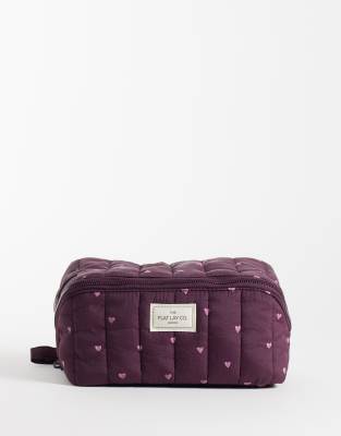 Flat Lay Company The Flat Lay Co. Marshmallow Flat Lay Makeup Box Bag - Chocolate Plum-brown