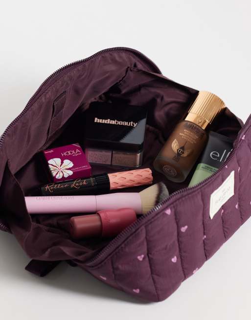 The Flat Lay Co. Marshmallow Flat Lay Makeup Box Bag - Chocolate Plum, 2 of 3