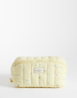 Flat Lay Company The Flat Lay Co. Marshmallow Makeup Box Bag - Flora-yellow