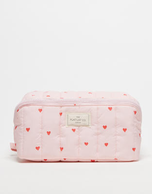 The Flat Lay Co. - Marshmallow - Trousse à maquillage - Rose motif caurs