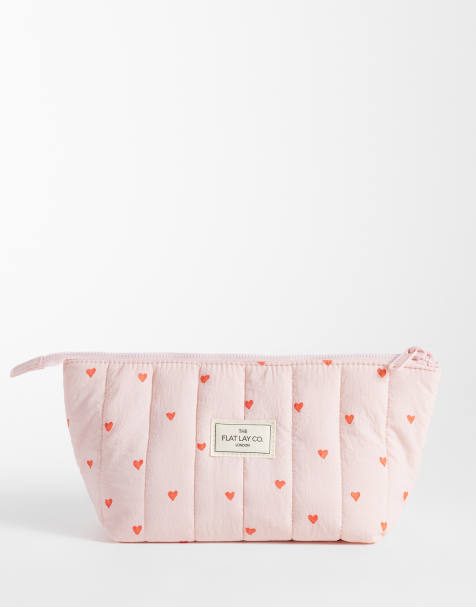 The Flat Lay Co. Padded Essential Makeup Pouch - Sweet Pink Hearts - view 1