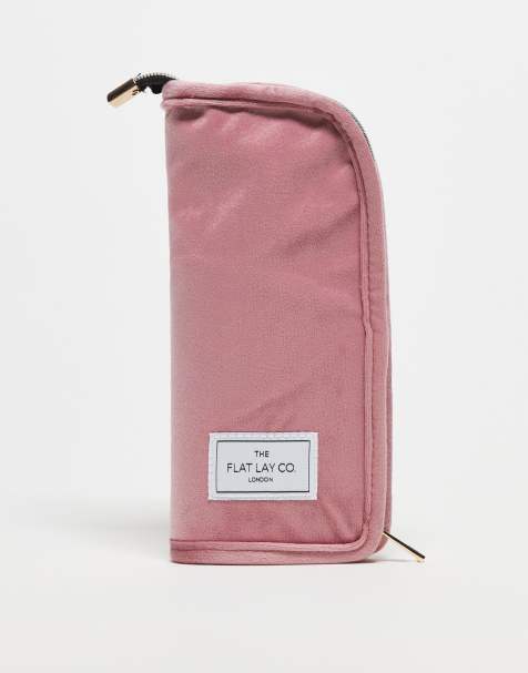 The Flat Lay Co. Standing Makeup Brush Case - Pink Velvet - view 1