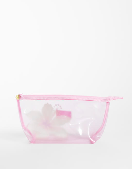 The Flat Lay Co. - Trousse de maquillage basique à motif hibiscus - Jaune, 4 de 4
