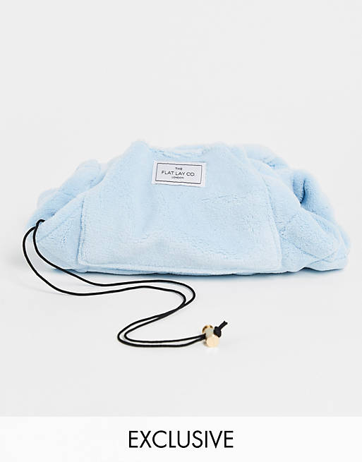 The Flat Lay Co. X ASOS Exclusive Drawstring Bag - Blue Towel