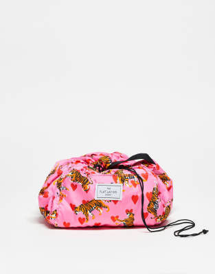 The Flat Lay Co. x ASOS EXCLUSIVE Drawstring Bag - Pink Tigers and