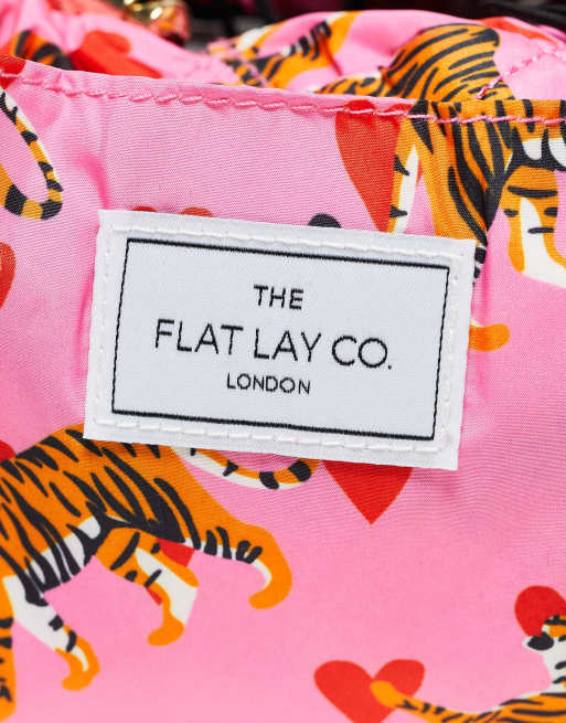 The Flat Lay Co. x ASOS EXCLUSIVE Drawstring Bag - Pink Tigers and