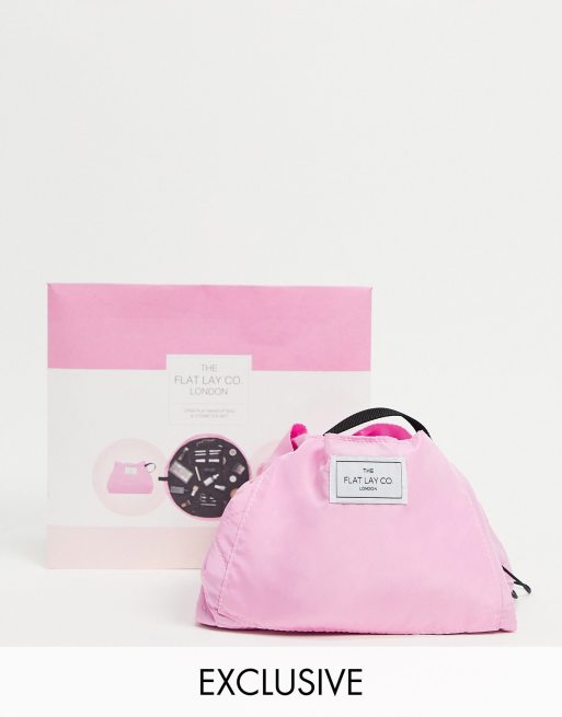 The Flat Lay Co. X ASOS Exclusive Drawstring Makeup Bag - Bubblegum Pink