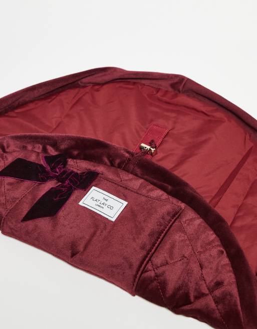The Flat Lay Co. x ASOS Exclusive Drawstring Makeup Bag - Burgundy Velvet Bow, 3 of 3